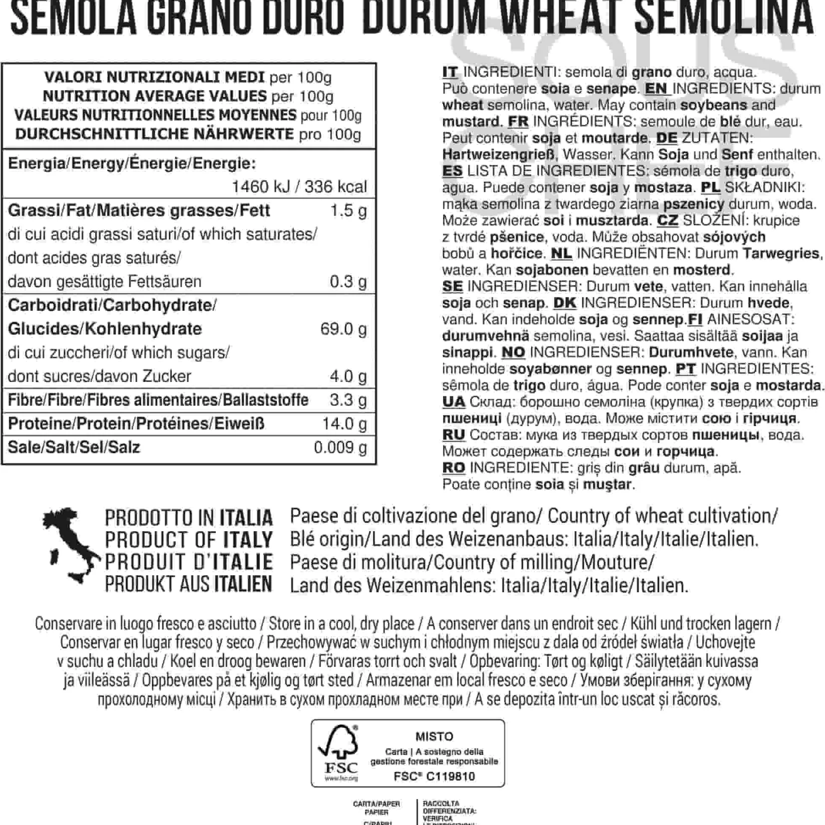Clearance Rigatoni Durum Wheat Semolina Pasta, 500g Ingredients Brands|Italian Ingredients