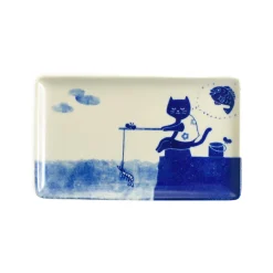 New Fishing Cat Sushi Plate, 23.5cm Plates|Japanese Tableware