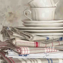 Discount French Linen Tea Towel - EGR Bleu French Ingredients|Kitchen Textiles & Clothing