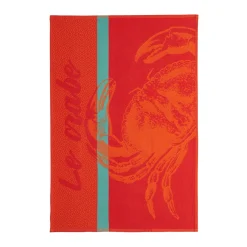 New French Tea Towel - Crab French Ingredients|Kitchen Textiles & Clothing