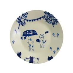 Discount Garden Cat Japanese Round Plate, 24cm Plates|Japanese Tableware