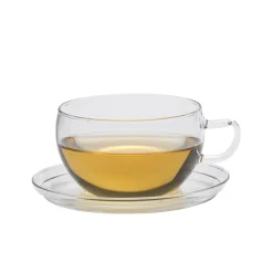 Hot Glass Teacup & Saucer, 400ml Tableware Brands|Crockery & Dinnerware