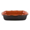 New Glazed Terracotta Wavy Roasting Dish, 35cm Baking Supplies & Equipment