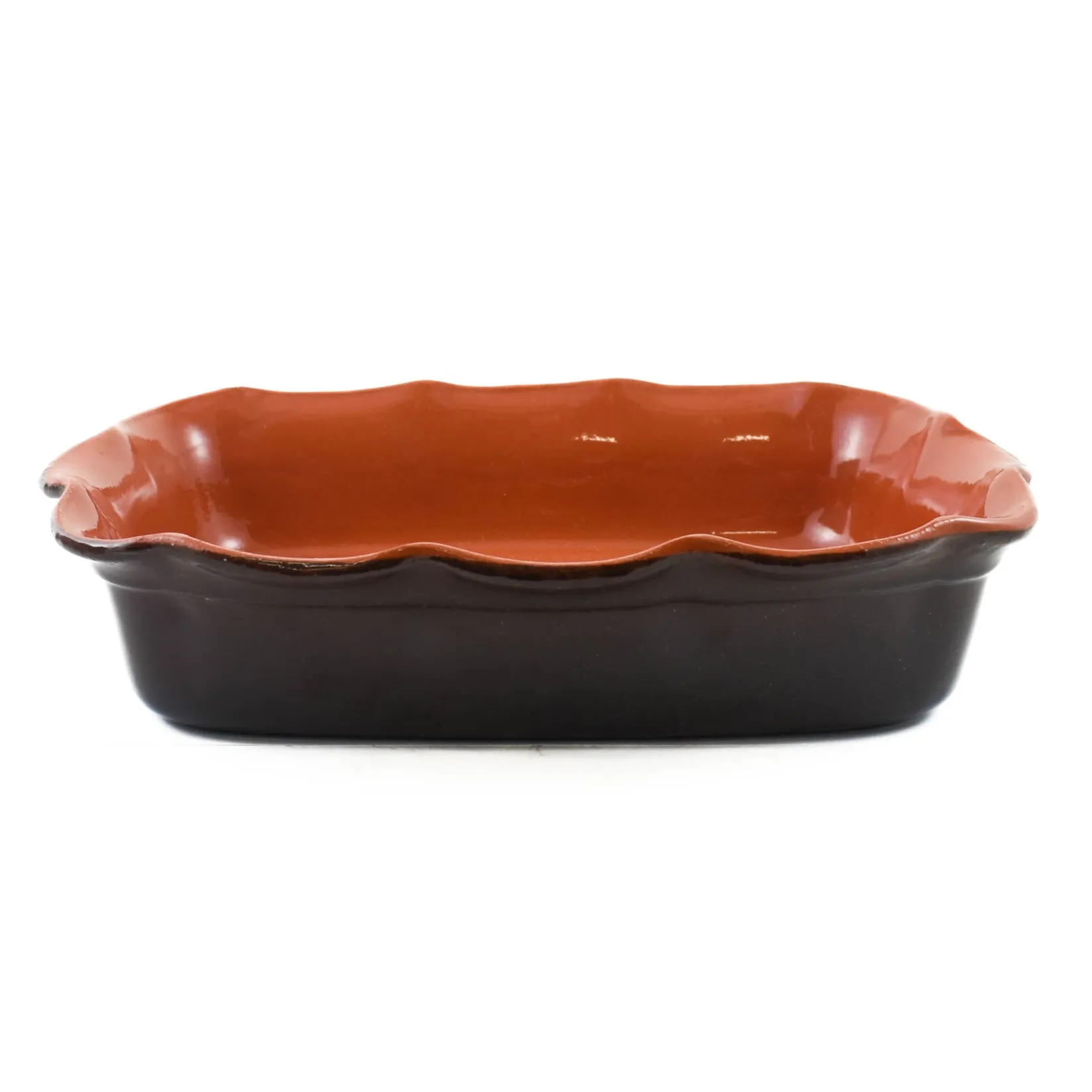 New Glazed Terracotta Wavy Roasting Dish, 35cm Baking Supplies & Equipment