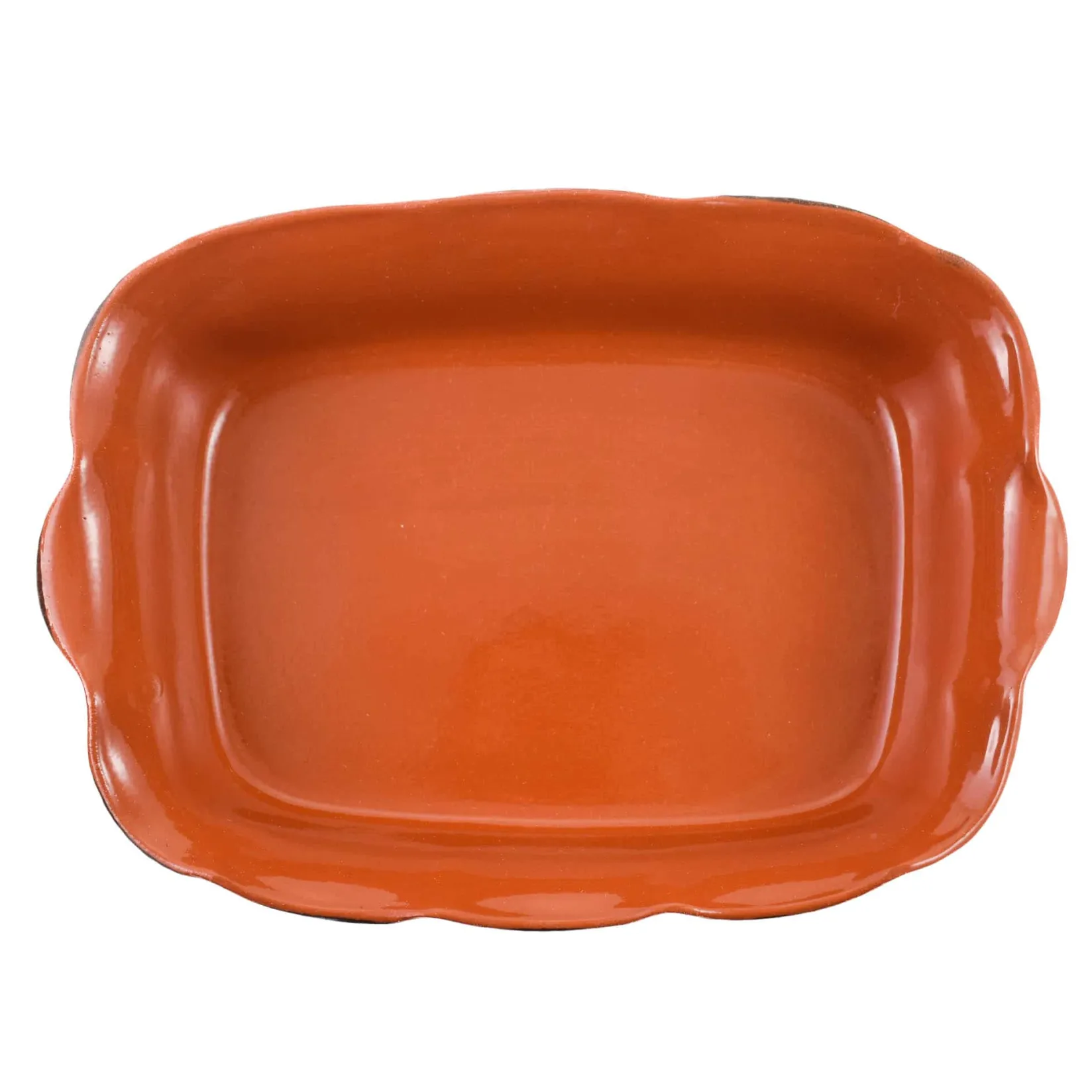 New Glazed Terracotta Wavy Roasting Dish, 35cm Baking Supplies & Equipment