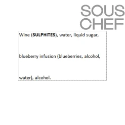 Hot Blueberry Aperitif 15V, 500ml Ingredients Brands|Drinks