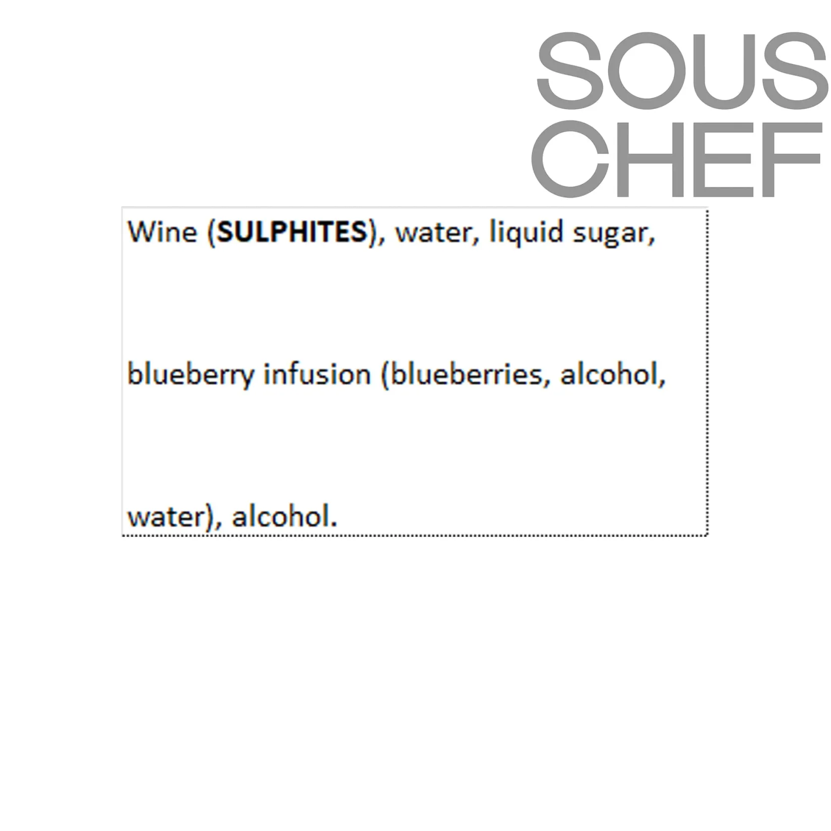 Hot Blueberry Aperitif 15V, 500ml Ingredients Brands|Drinks