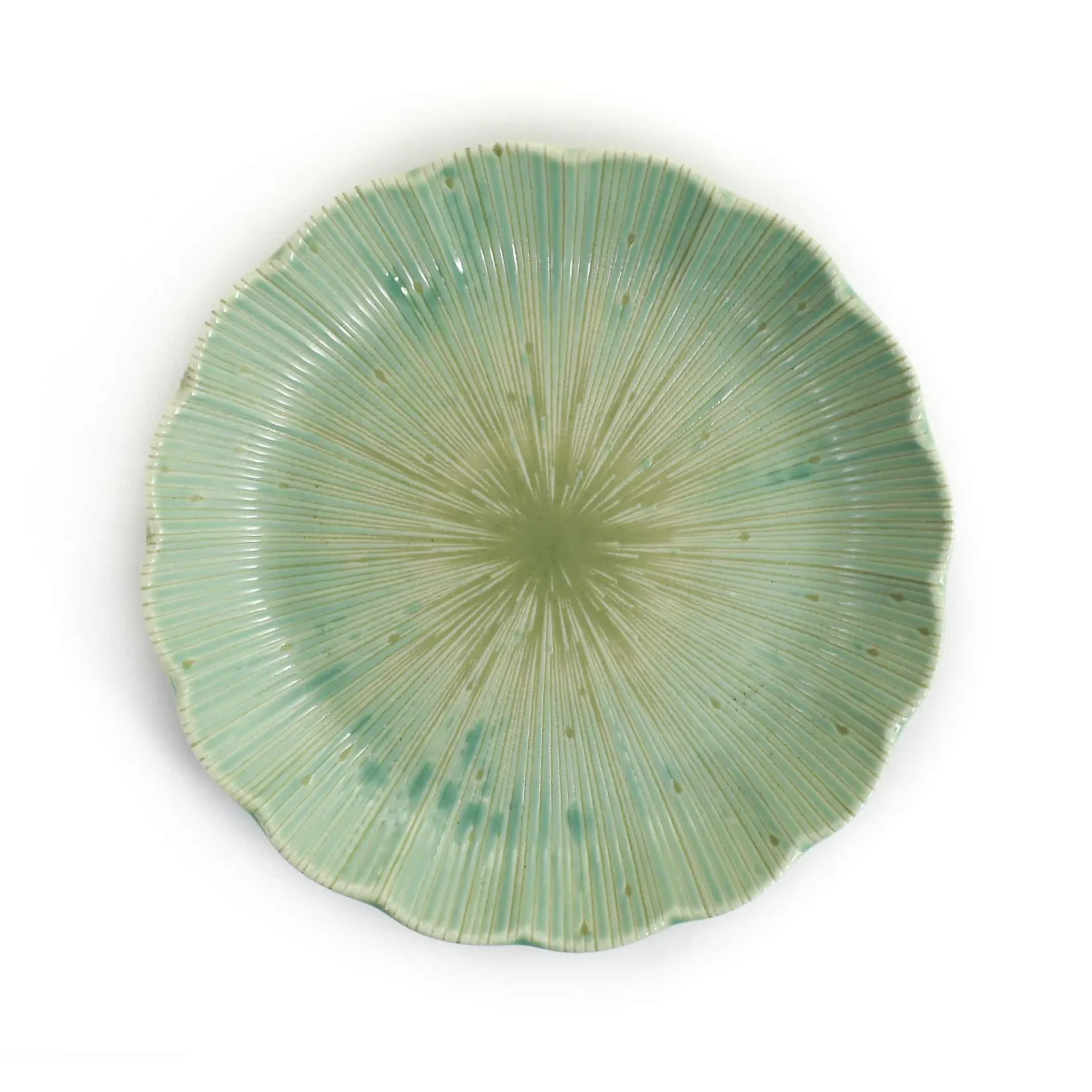 Best Green Scalloped Japanese Small Plate, 16cm Japanese Ingredients|Plates