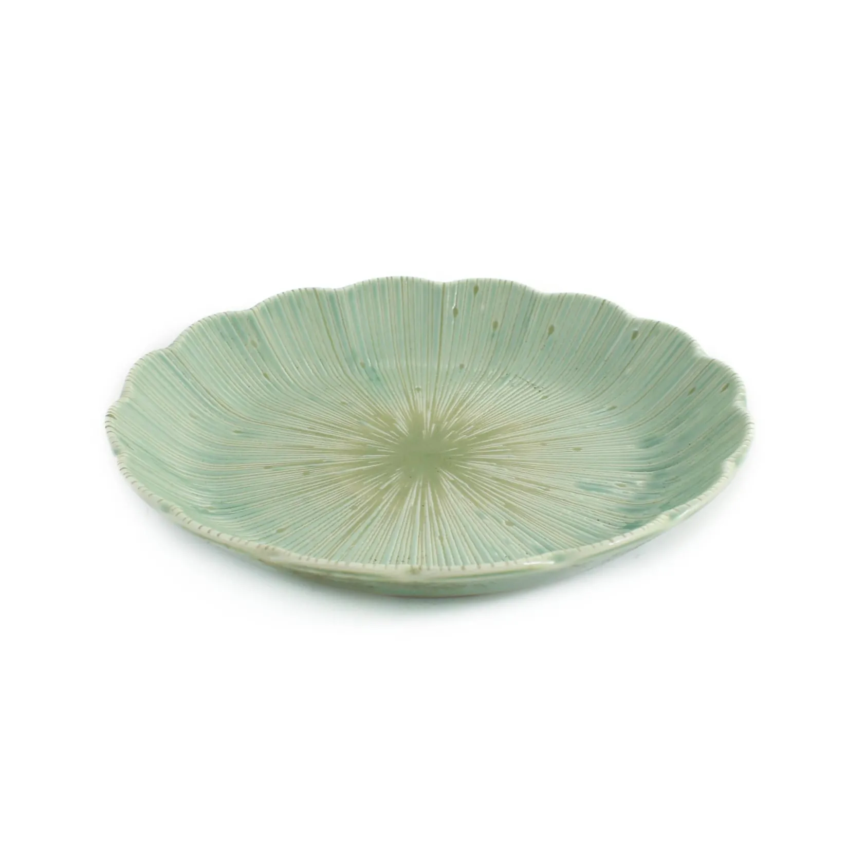Best Green Scalloped Japanese Small Plate, 16cm Japanese Ingredients|Plates