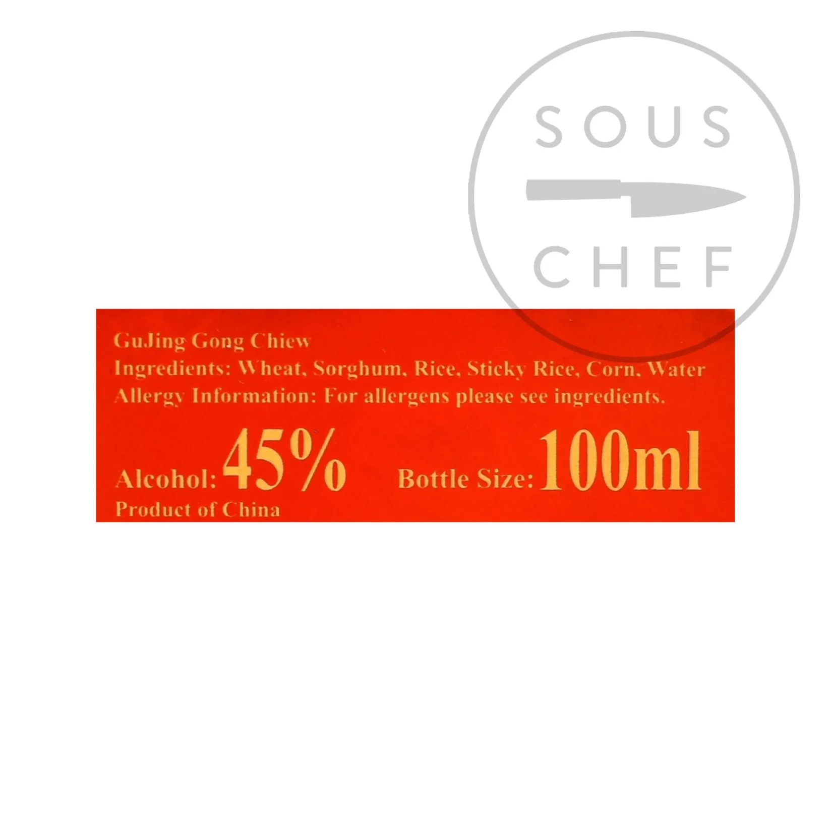 Hot Chiew Red Bottle Baijiu 45%, 100ml Ingredients Brands|Chinese Ingredients