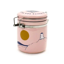 New Halen Mon Pink Llanddwyn Ceramic Jar + 100g Pure White Sea Salt Ingredients Brands|Made In The Uk