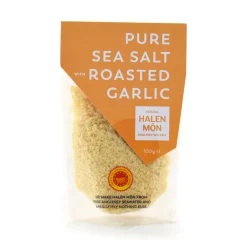 New Halen Mon Pure Sea Salt with Roasted Garlic, 100g Ingredients Brands|Made In The Uk