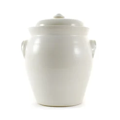Online Handmade Stoneware Fermenting Crock in White 4.5 litre Pickling, Preserving & Fermenting Jars