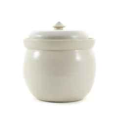 Discount Handmade Stoneware Fermenting Crock in White 2 litre Pickling, Preserving & Fermenting Jars