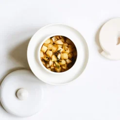 Discount Handmade Stoneware Fermenting Crock in White 2 litre Pickling, Preserving & Fermenting Jars