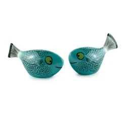 Outlet Set of 2 Blue Fish Salt & Pepper Shakers, 10cm Table Setting|Kitchen Tools & Utensils