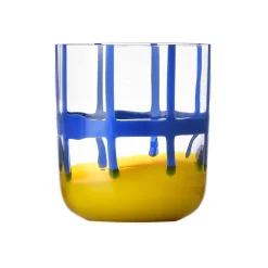 Discount Blue & Yellow Patterned Tumbler, 350ml Table Setting|Drinking Glasses