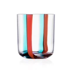 Best Red & Teal Striped Tumbler, 350ml Tableware Brands