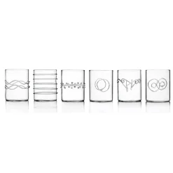 Hot Set of 6 Assorted Water Tumblers, Clear Table Setting|Drinking Glasses