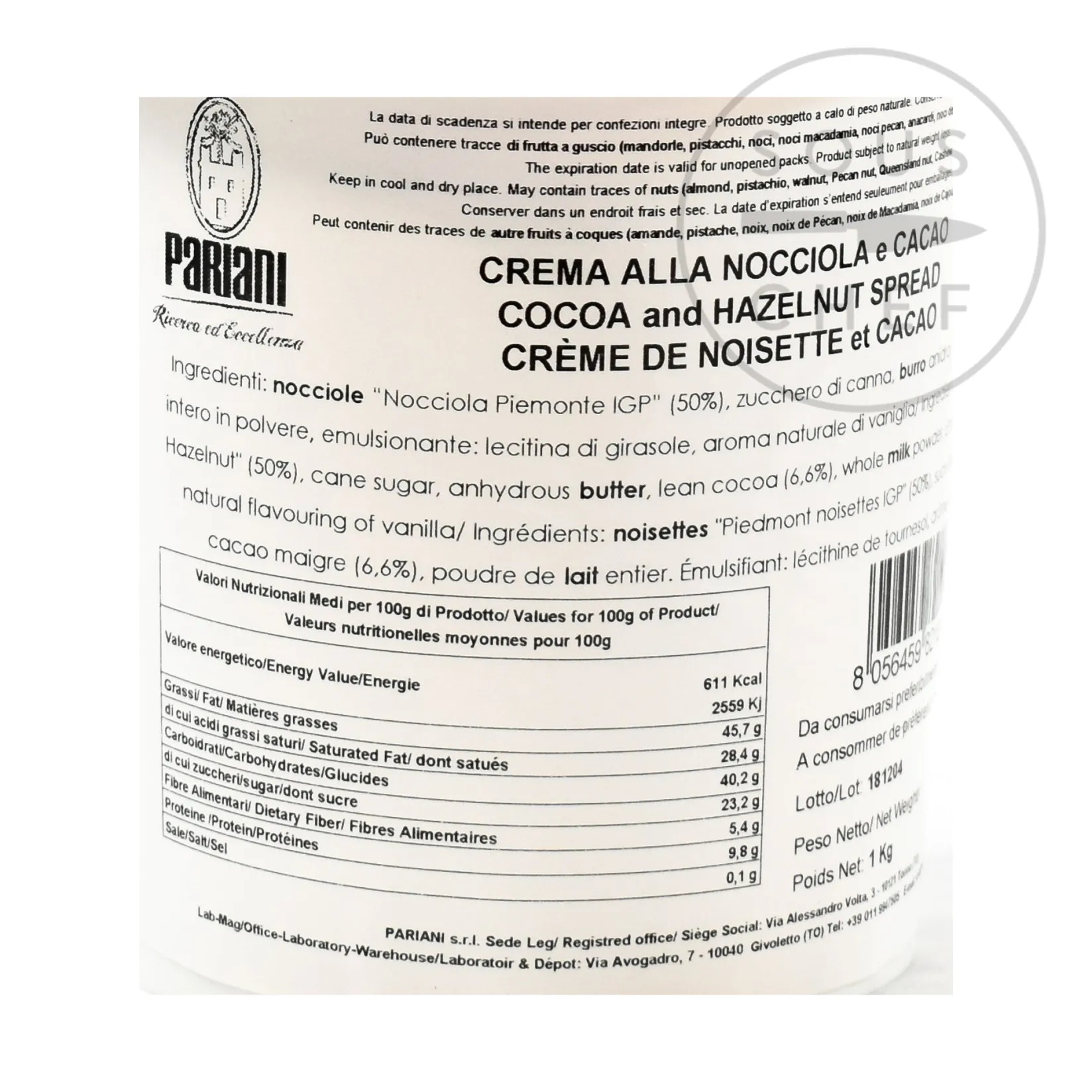 Discount Italian Hazelnut Gianduja Paste, 1kg Ingredients Brands|Italian Ingredients