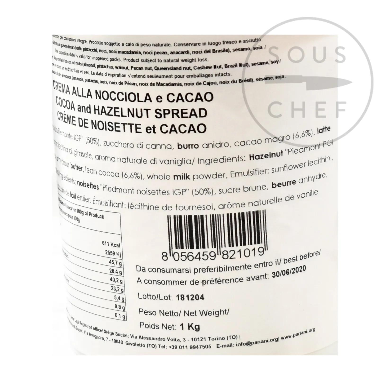 Discount Italian Hazelnut Gianduja Paste, 1kg Ingredients Brands|Italian Ingredients