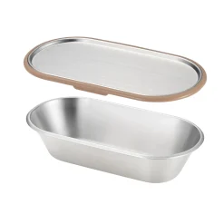Online Japanese Brown Rim Stainless Steel Lunch Box, 21x11cm Tableware Brands|Japanese Ingredients