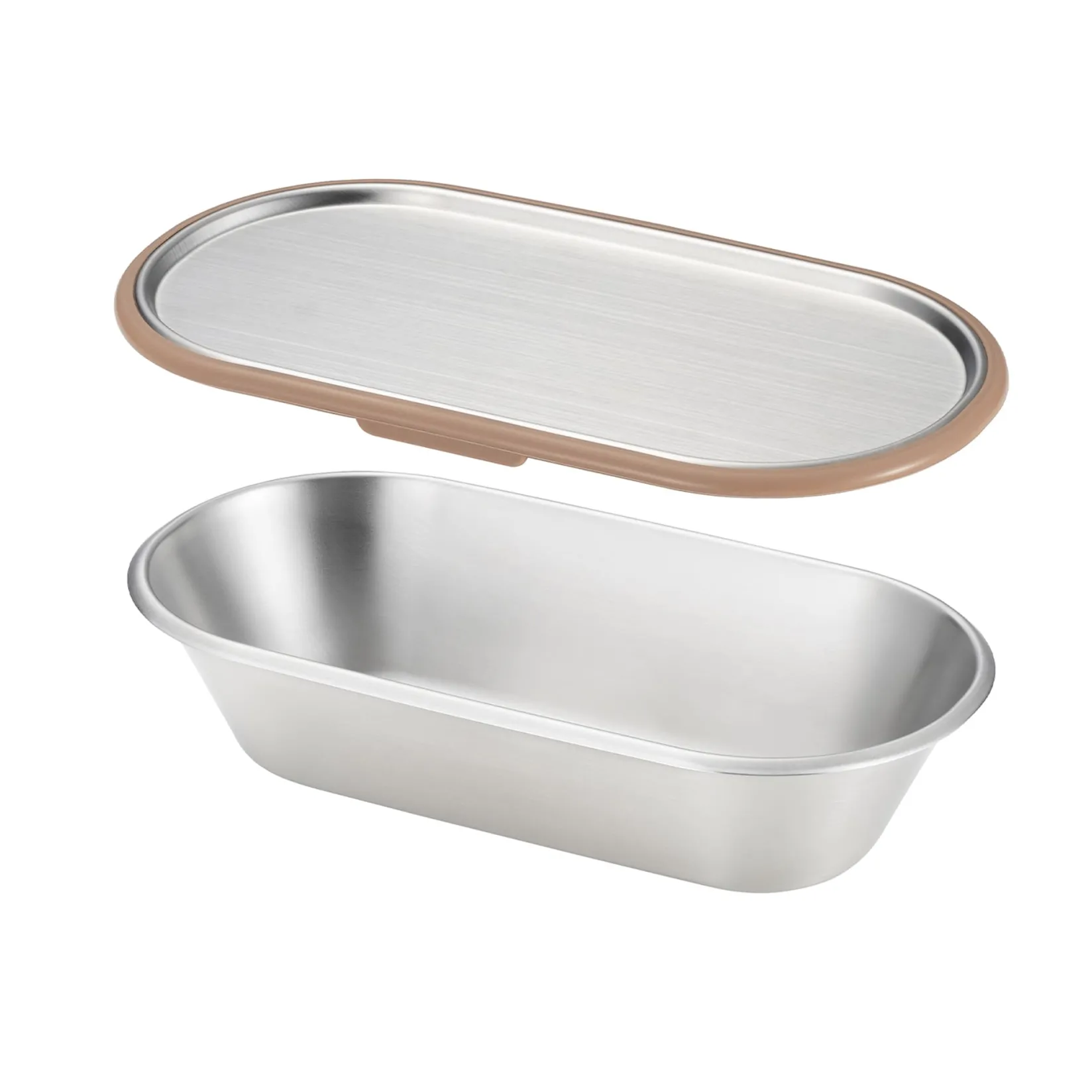 Online Japanese Brown Rim Stainless Steel Lunch Box, 21x11cm Tableware Brands|Japanese Ingredients