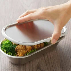 Sale Japanese Grey Rim Stainless Steel Lunch Box, 21x11cm Japanese Ingredients|Food Storage & Containers