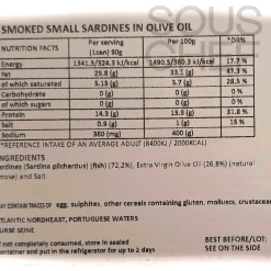 Clearance Small Smoked Sardines in Extra Virgin Olive Oil, 90g Ingredients Brands|Tinned Fish & Seafood