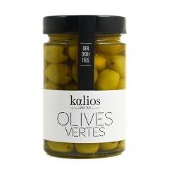 Hot Chalkidiki Green Pitted Olives in Brine, 310g Greek Ingredients|Snacks