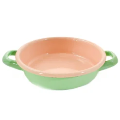 Kapka x Sous Chef Colourblock Enamel Frying Pan, 16cm, Green & Pink Baking Supplies & Equipment