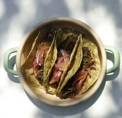 Kapka x Sous Chef Colourblock Enamel Frying Pan, 16cm, Green & Pink Baking Supplies & Equipment