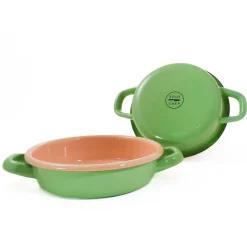 Kapka x Sous Chef Colourblock Enamel Frying Pan, 16cm, Green & Pink Baking Supplies & Equipment
