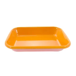 Hot Kapka x Sous Chef Colourblock Enamel Roasting Dish, 21cm, Pink & Yellow Baking Supplies & Equipment