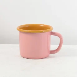 Hot Kapka x Sous Chef Colourblock Enamel Mug, Pink & Yellow, 350ml Crockery & Dinnerware|Tableware Brands