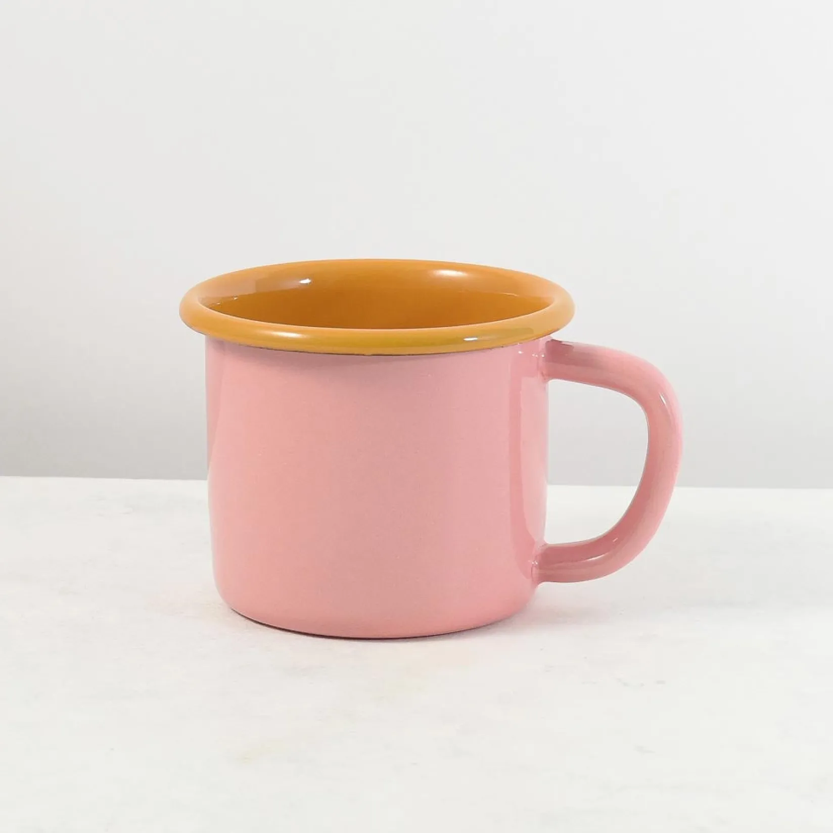 Hot Kapka x Sous Chef Colourblock Enamel Mug, Pink & Yellow, 350ml Crockery & Dinnerware|Tableware Brands