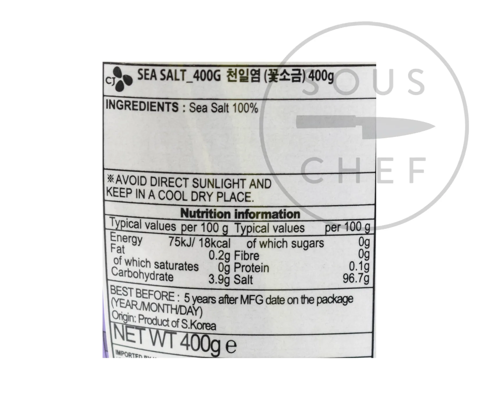 Hot Korean Solar Sea Salt Flakes, 400g Ingredients Brands|Korean Ingredients