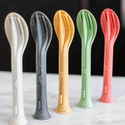 Klikk Pocket Stacking Cutlery Set, Green Picnicware|Cutlery