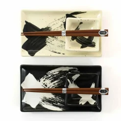 Discount Kuro To Shiro Sushi Serving Set Japanese Ingredients|Serveware