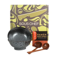 Hot Kuroi Hanten Ramen Bowl Set Japanese Ingredients|Crockery & Dinnerware