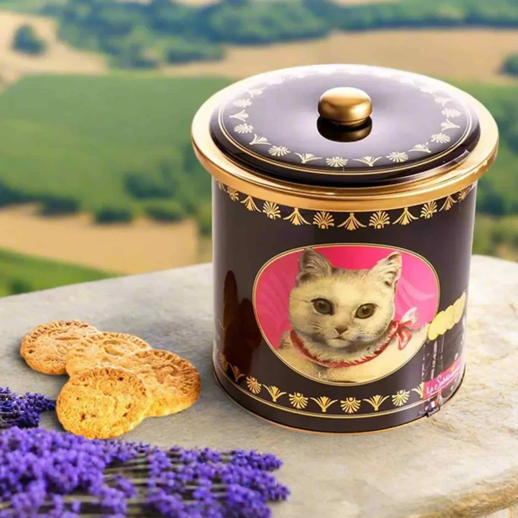 French Sable Biscuits in Round Cat Tin, 250g Ingredients Brands|French Ingredients