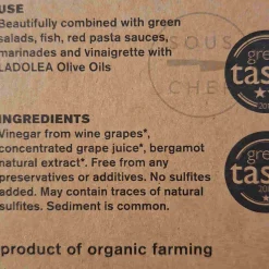 Outlet Organic Greek Agiorgitiko Sweet Vinegar with Bergamot, 200ml Ingredients Brands|Greek Ingredients