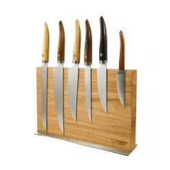 Hot Gourmet Knife Block of 6 Kitchen Knives, Mixed Woods French Ingredients|Kitchen Knives