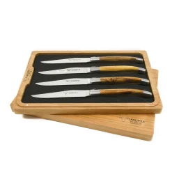 Discount Set of 4 Full Handle Steak Knives, Pistachio Wood French Ingredients|Kitchen Knives
