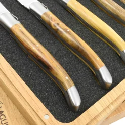 Discount Set of 4 Full Handle Steak Knives, Pistachio Wood French Ingredients|Kitchen Knives