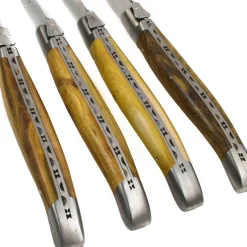 Discount Set of 4 Full Handle Steak Knives, Pistachio Wood French Ingredients|Kitchen Knives