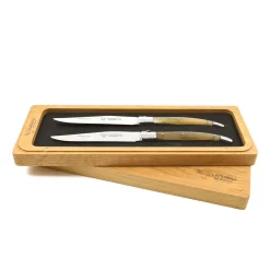 Clearance Set of 2 Steak Knives, Solid Horn French Ingredients|Kitchen Knives
