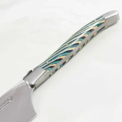 New Turquoise Hard Cheese Knife, Striped Wood Kitchen Knives
