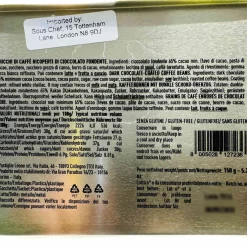 Outlet Dark Chocolate Coffee Beans Gift Box, 150g Ingredients Brands|Italian Ingredients