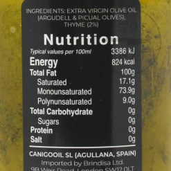 New Thyme Infused Olive Oil, 250ml Ingredients Brands|Spanish Ingredients